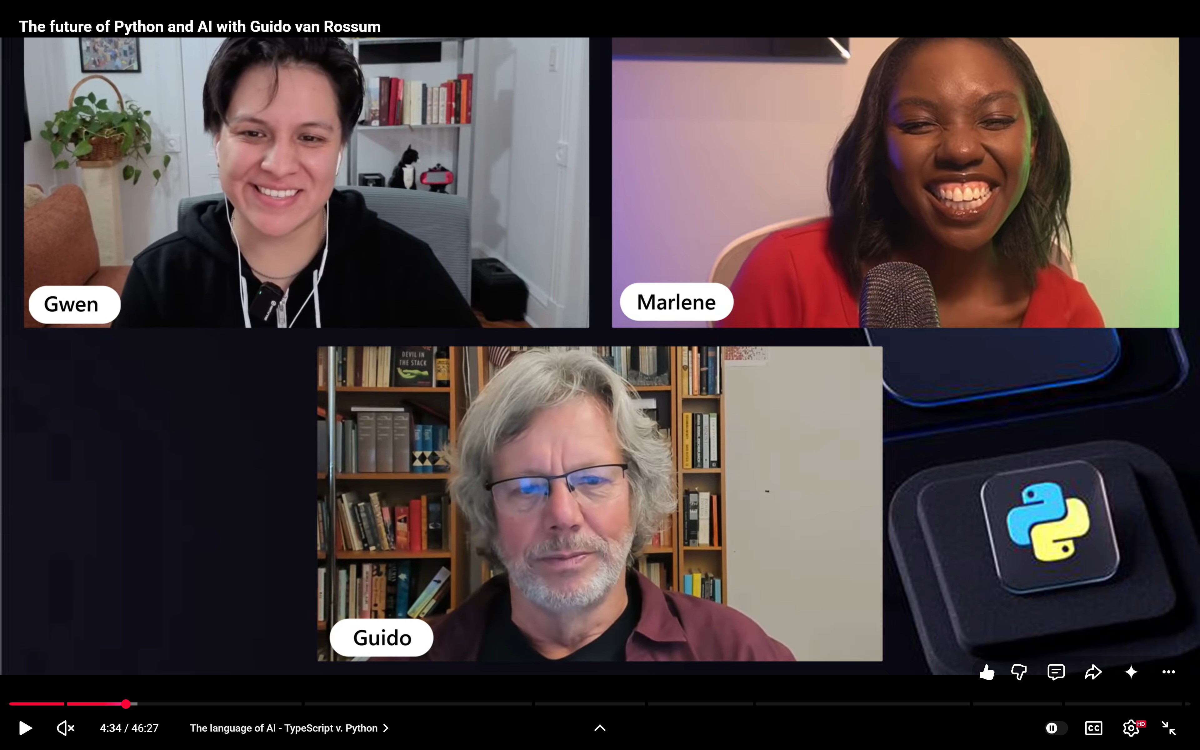 Gwyneth and Marlene interviewing Guido van Rossum on Python on Azure
